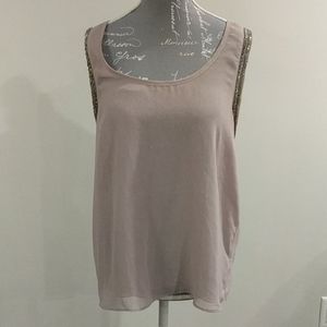 Costa Blanca sleeveless sheer beaded blouse